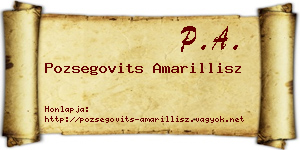 Pozsegovits Amarillisz névjegykártya